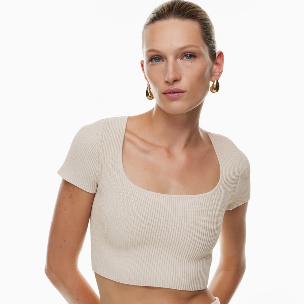 NWOT Aritzia Cropped Knit Contour Tee
